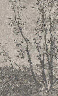 Grey Fabric Canvas Landscape Mural Wallpaper M9419 - Sample