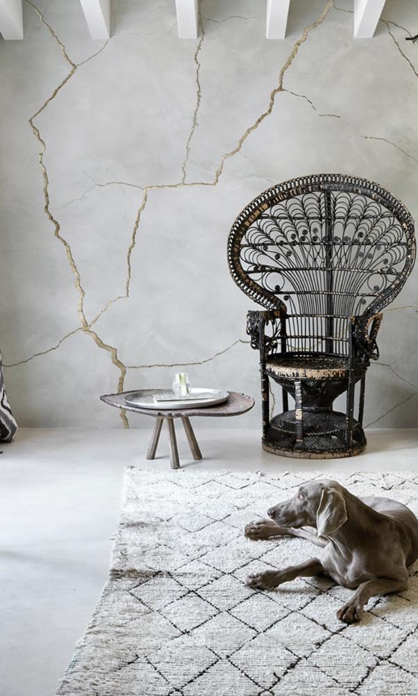 White & Gold Under the Surface Mural M9421 | Digital Art Wallpaper