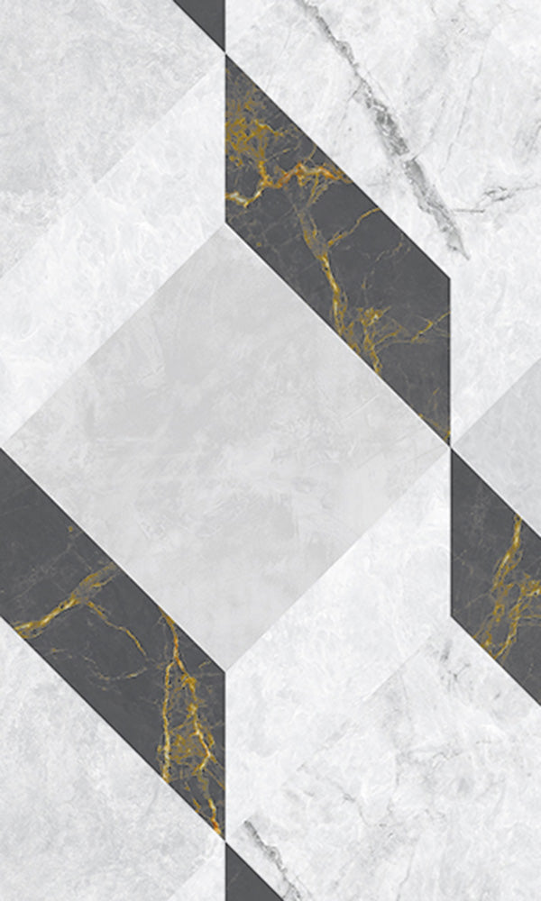 Black & White Dimensional Concrete Wall Mural M9422