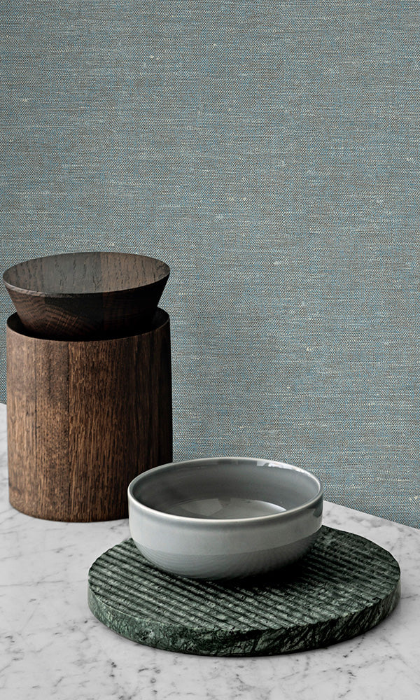 Blue Green Luxor Faux Effect Commercial Wallpaper C7422