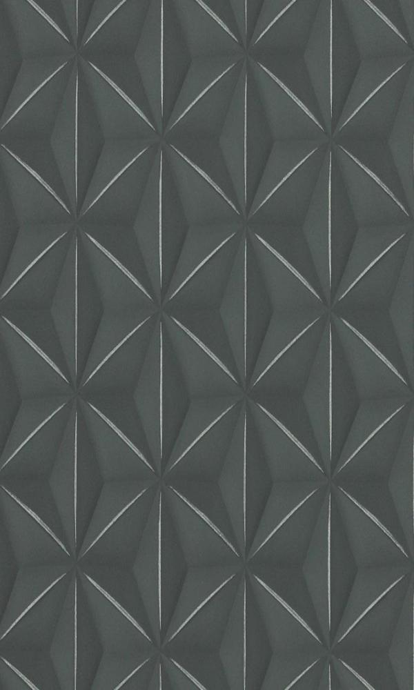 Black Delusional Geometric Dining Room Wallpaper R2919