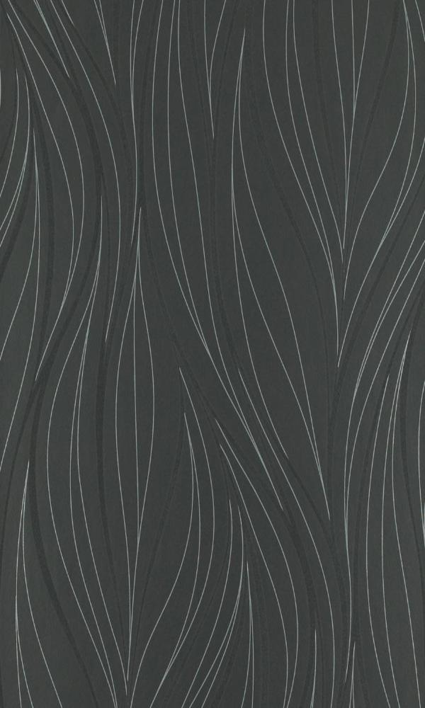 Black Tousled Lines Wallpaper R2929 | Modern Abstract Home Interior