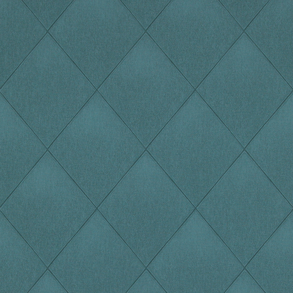 Modern Padded Textile Teal Wallpaper R4091