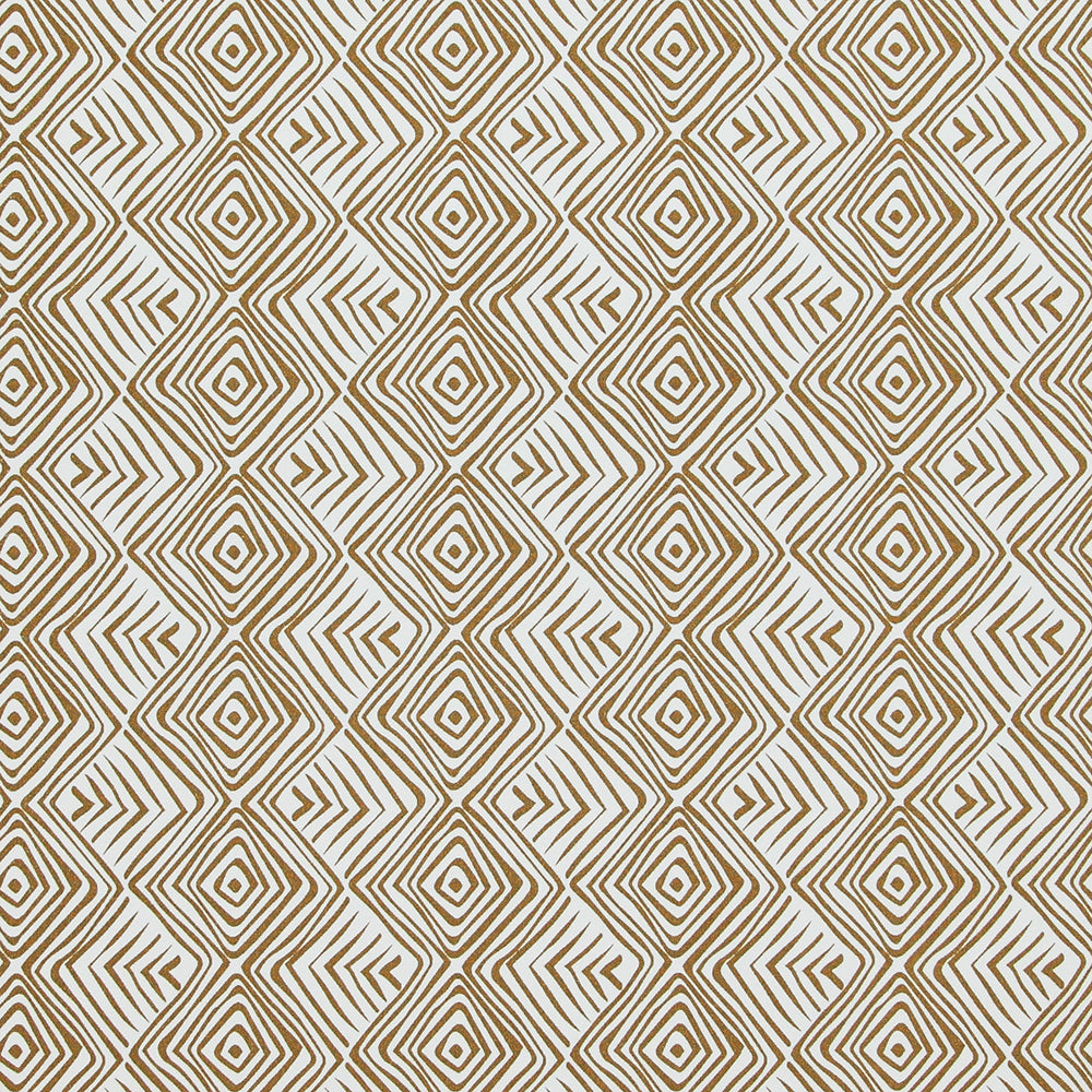 Geometric Tribal Print White And Gold Wallpaper R4204