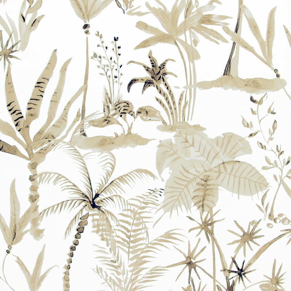 Natural Desert Tropics White And Tan Wallpaper R4196
