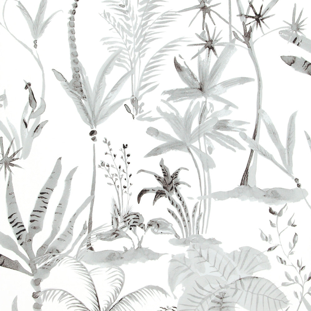 Natural Desert Tropics White And Grey Wallpaper R4197