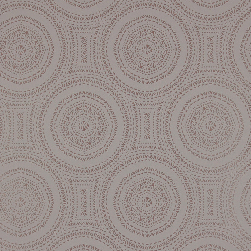 Geometric Tribal Rings Taupe and Rose Gold Wallpaper R4125