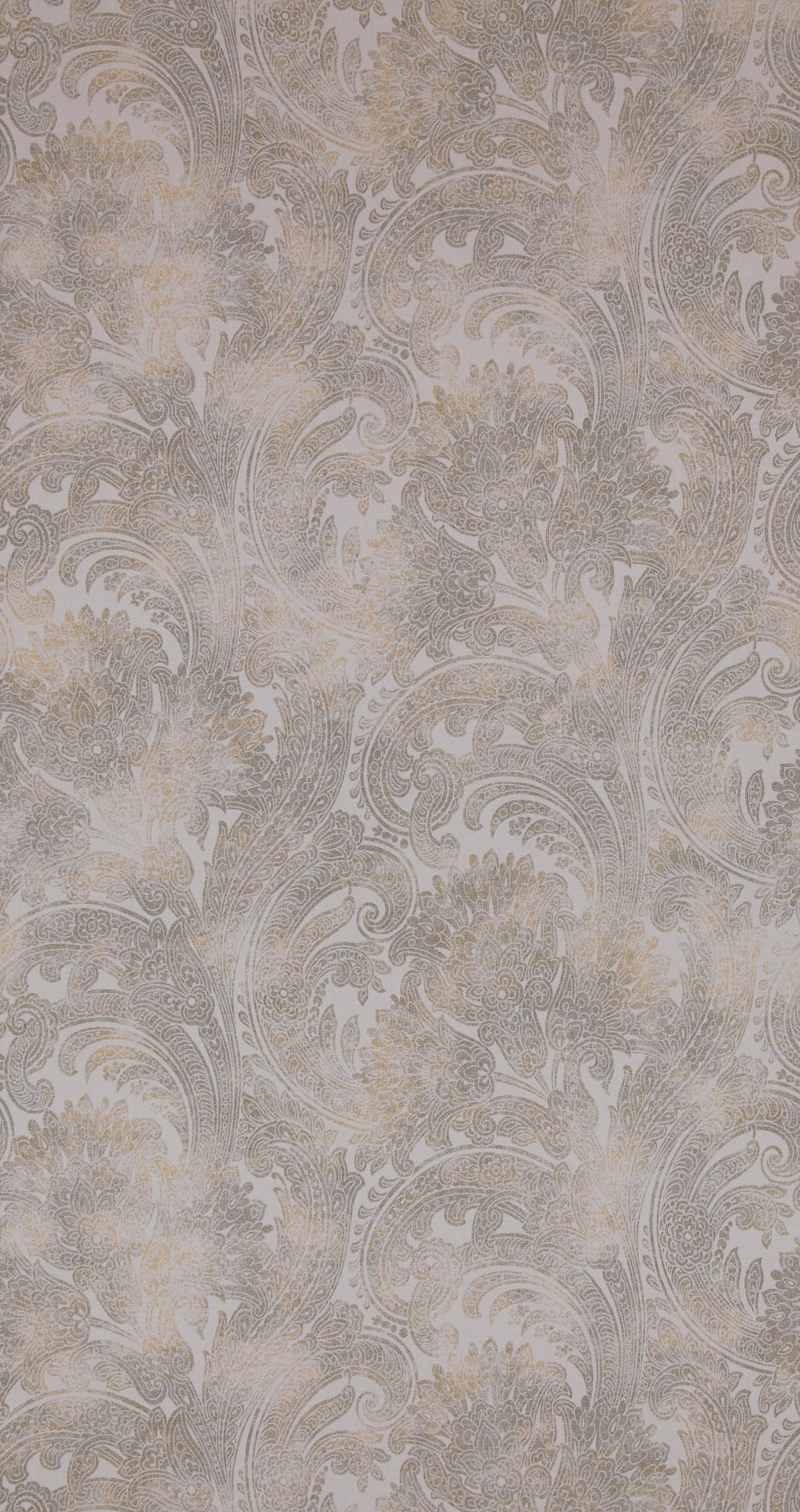 Grey & Gold Antiquated Floral Swirls Wallpaper R4343 | Vintage Home