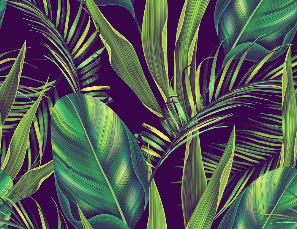Dark Forest Wallpaper Mural Green and Black M9254 - Sample
