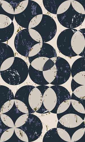 Duplicating Circles Geometric Mural Wallpaper M9436 - Sample