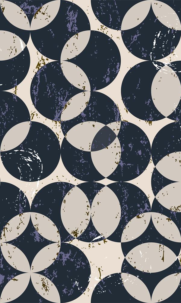 Duplicating Circles Geometric Mural Wallpaper M9436 - Sample