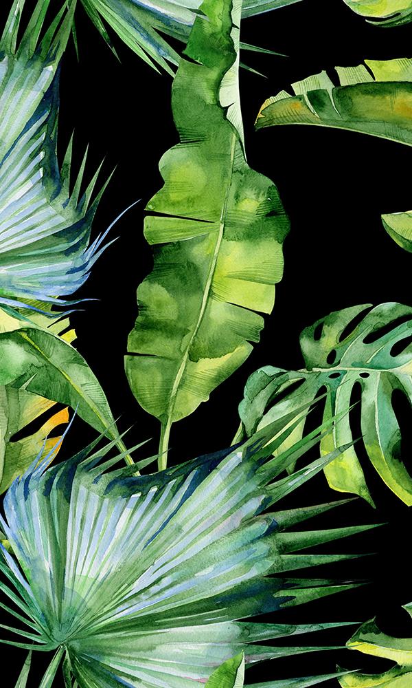 Dramatic Watercolour Jungle Mural Wallpaper M9437 - Sample