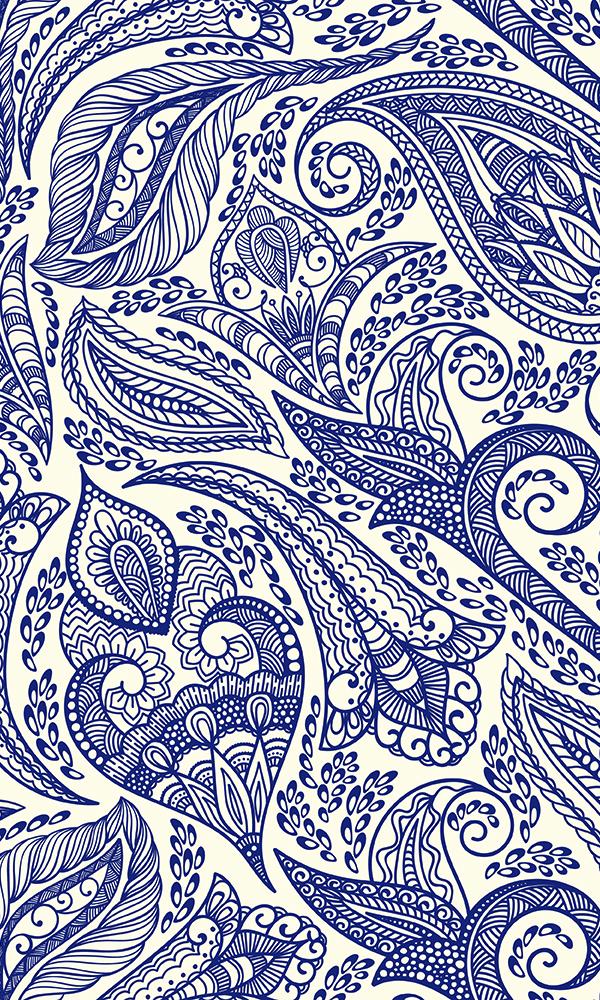 Whimsical Ornamental Paisley M9457 - Sample