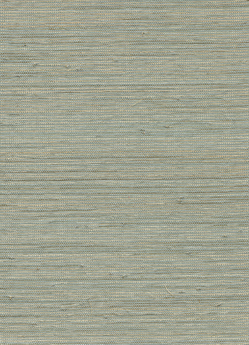 Alr Woven Horizon Blue and Beige Grasscloth Wallpaper R2867