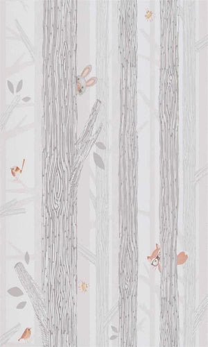 Grey Birch Trees Tropical Wallpaper R5441
