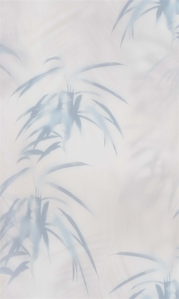 Champagne Pink & Grey Blue Tropical Leaves WallpaperR5700