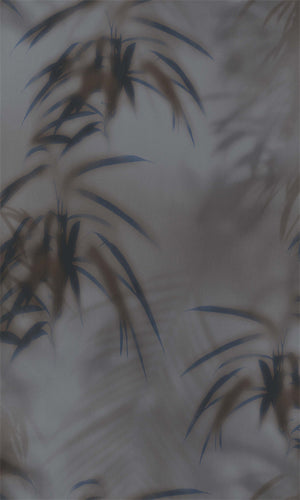 Graphite & Dark Blue Tropical Leaves Wallpaper R5703