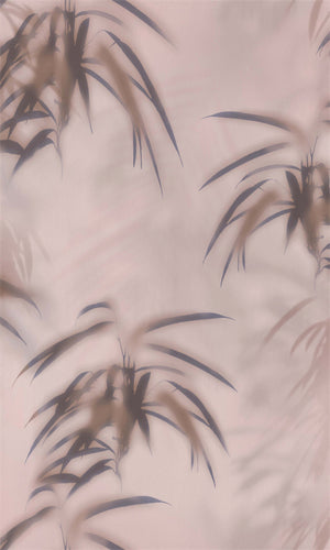 Pink & Dark Purple Tropical Leaves Behind Fog Wallpaper R5704