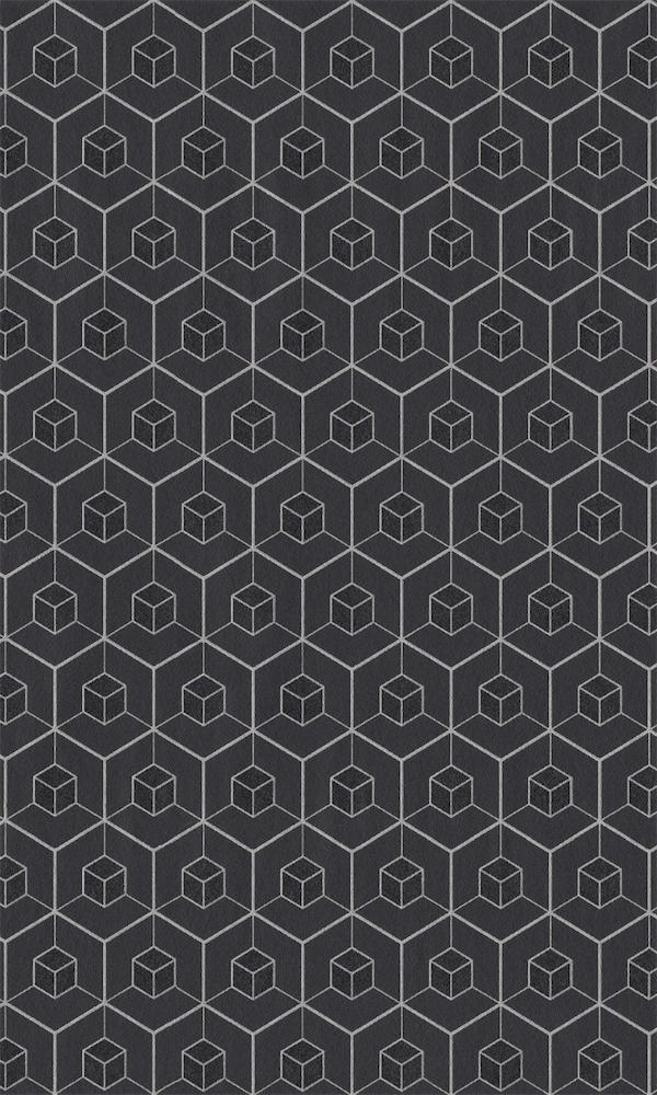 Black Embedded Geometric Wallpaper R5715