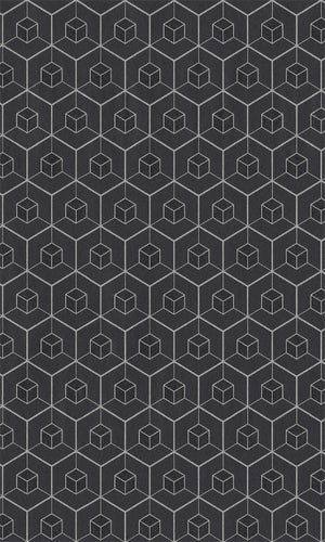 Black Embedded Geometric Wallpaper R5715