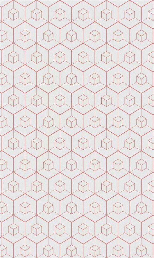 Pink Embedded Geometric Wallpaper R5716