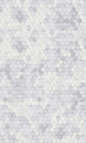 White Shimmering Hexagons Geometric Wallpaper R5675