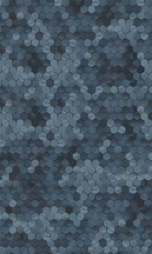 Royal Blue Shimmering Hexagon Wallpaper R5677