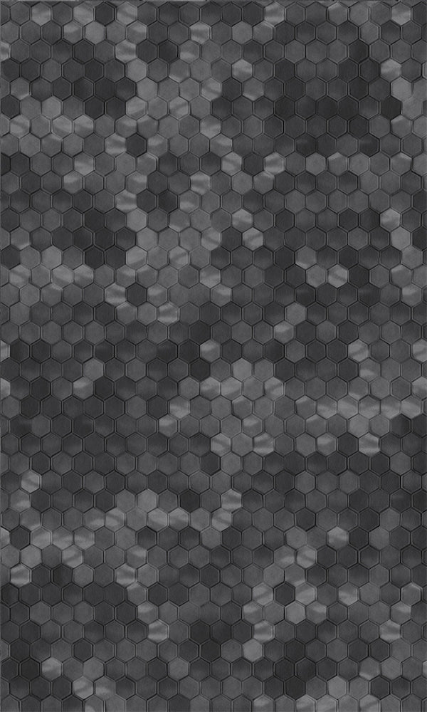 Black Shimmering Hexagons Wallpaper R5680. Geometric wallpaper.
