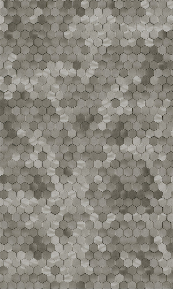 Neutral Brown Shimmering Hexagons R5684