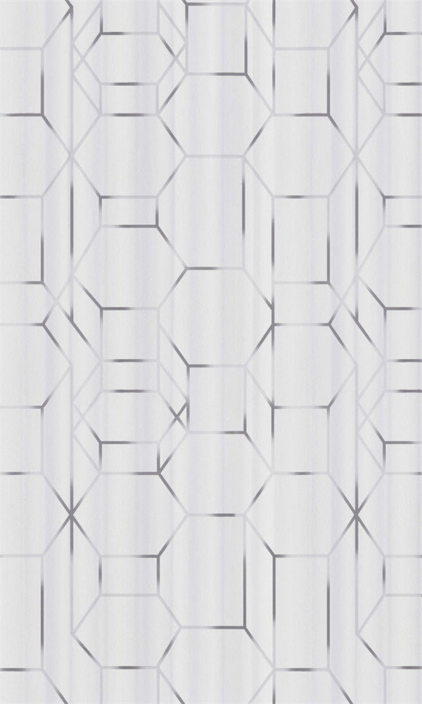 White & Grey Geometric Chain Wallpaper R5660 | Modern Home Wallcovering