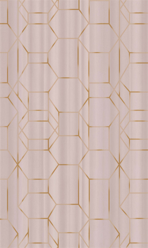 Pink & Gold Geometric Chain Wallpaper R5661 | Modern Home Wallcovering