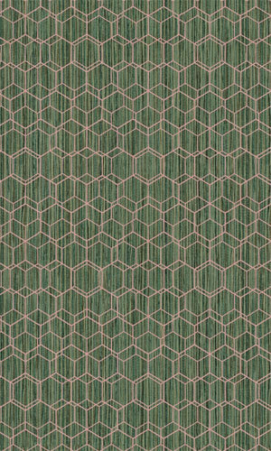 Green & Pink Faux Printed Grasscloth Wallpaper R5686