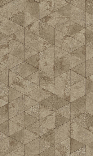 Brown Cracked Geometrics Wallpaper R5746