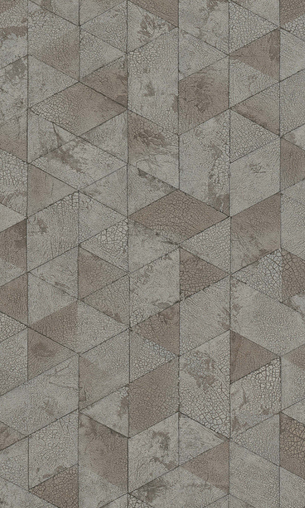 Brown & Blue Cracked Raw Geometric Wallpaper R5748