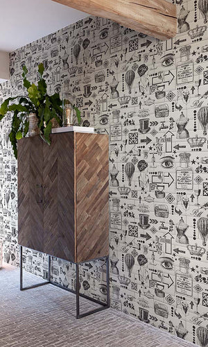 retro faux tile wallpaper