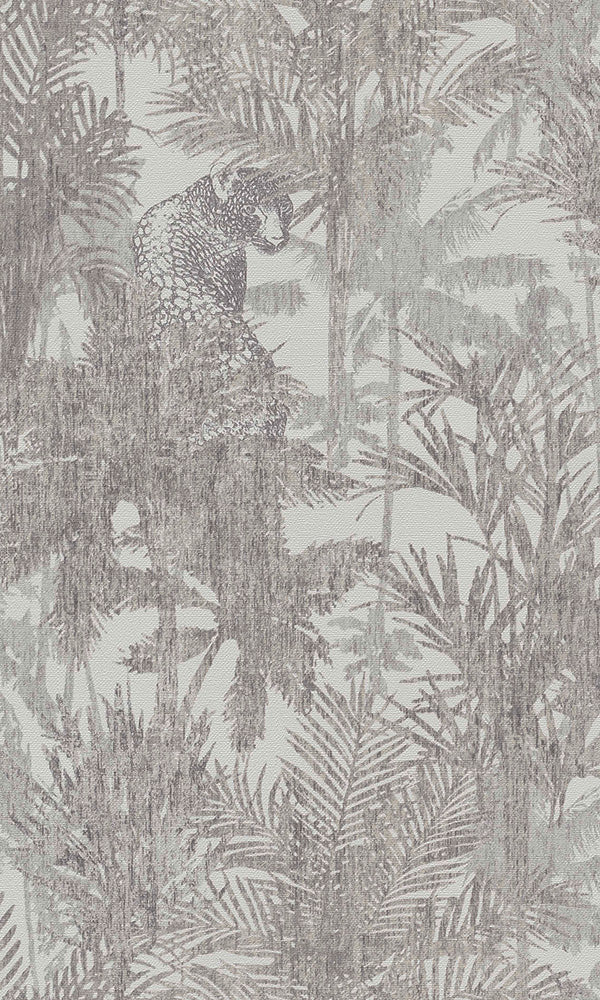 wild jungle forest wallpaper, Grey Jungle Inspired Wallpaper R6044 | Traditional Floral Home Design