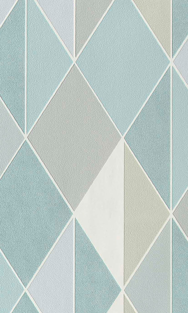 dwindling diamonds geometric wallpaper, Blue & Grey Dwindling Diamond Wallpaper R6076 | Modern Home Interior