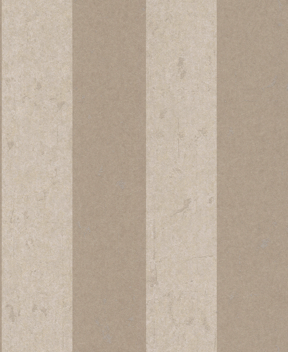 Metallic Weathered Stripes Wallpaper Taupe and Beige R4742