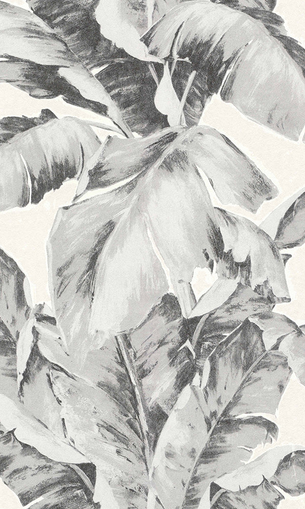 illustrated botanical leaf jungle wallpaper