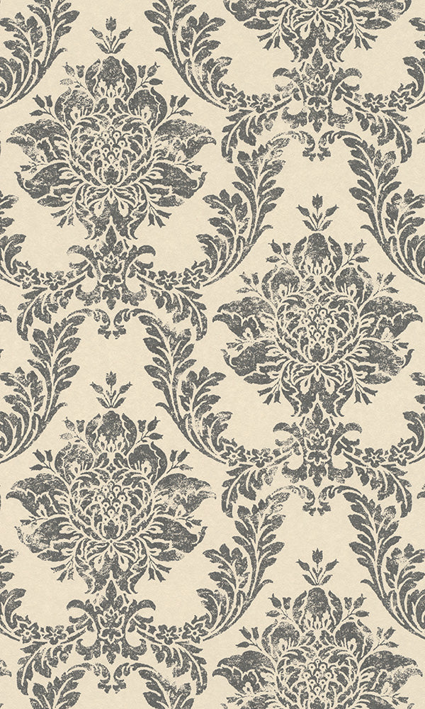 stamped damask wallpaper