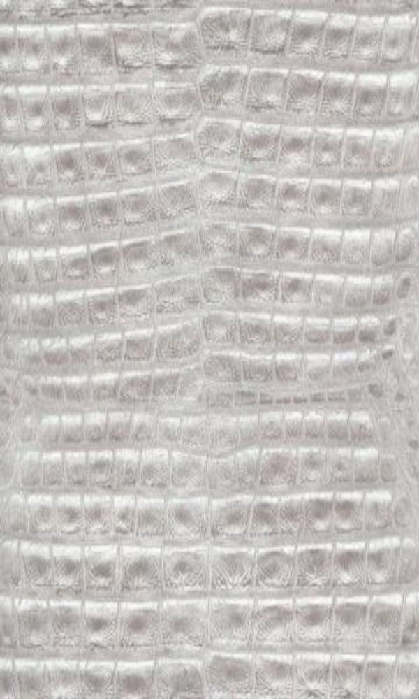 Contemporary Faux Crocodile Leather White Wallpaper R4289