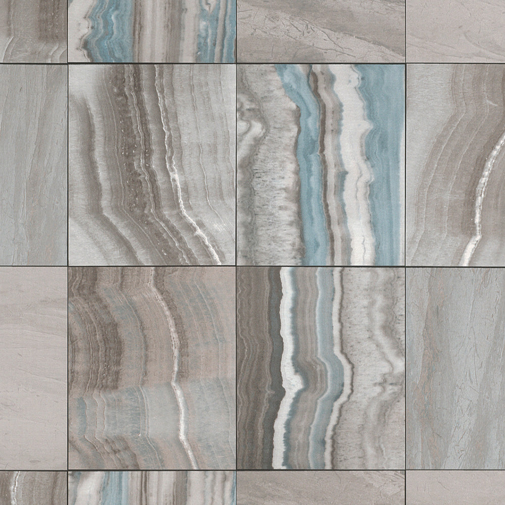 Marbled Tiles Wallpaper R4677 | Modern Luxury Kitchen Interior