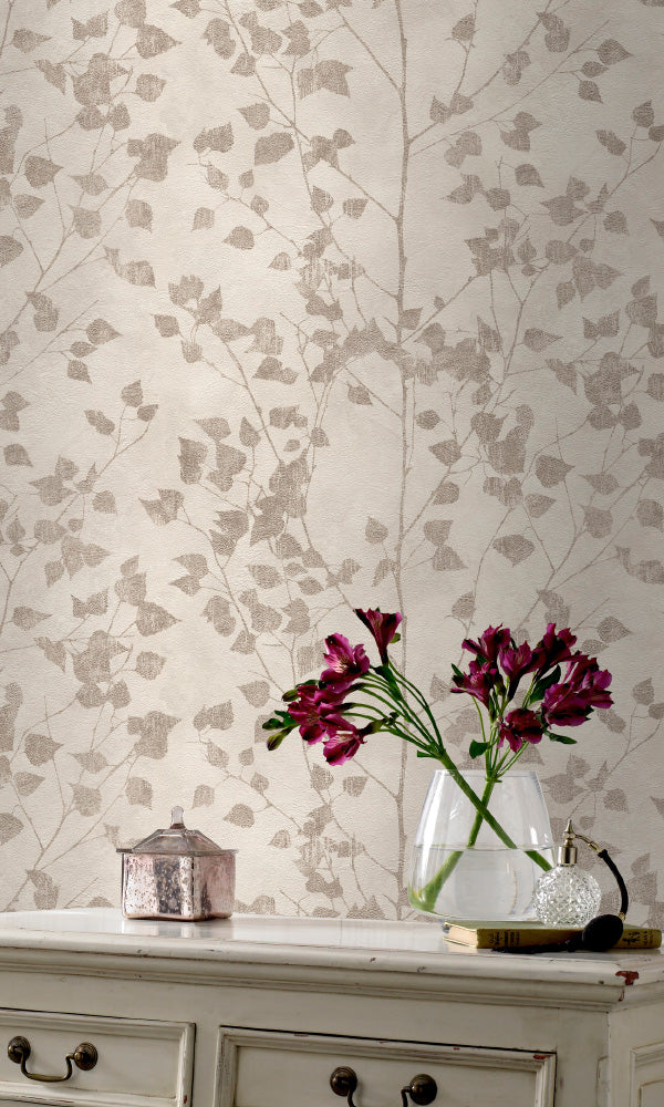 metallic floral wallpaper