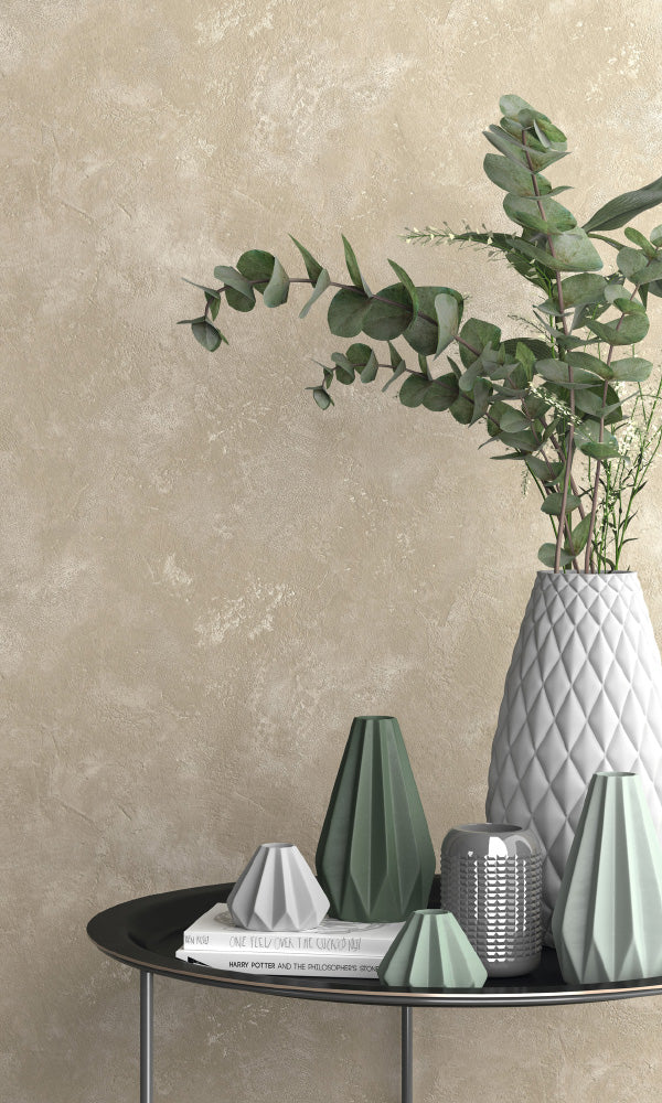 textured faux concrete living room wallpaper