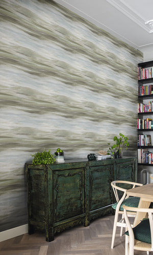 Green Brush Strokes Wallpaper R6156 | Abstract Home Wall Covering 