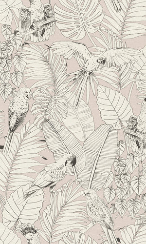 Pink Jungle Illustration Wallpaper R6161