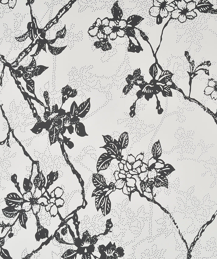 Enchanted Black and White Floral Wallpaper SR1142 . black and white floral wallpaper