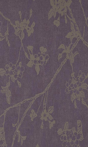 Flora Byzantium Black and Gold Wallpaper SR1194. Floral Wallpaper
