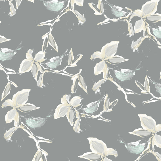 Grey Dwell Floral Wallpaper SR2319