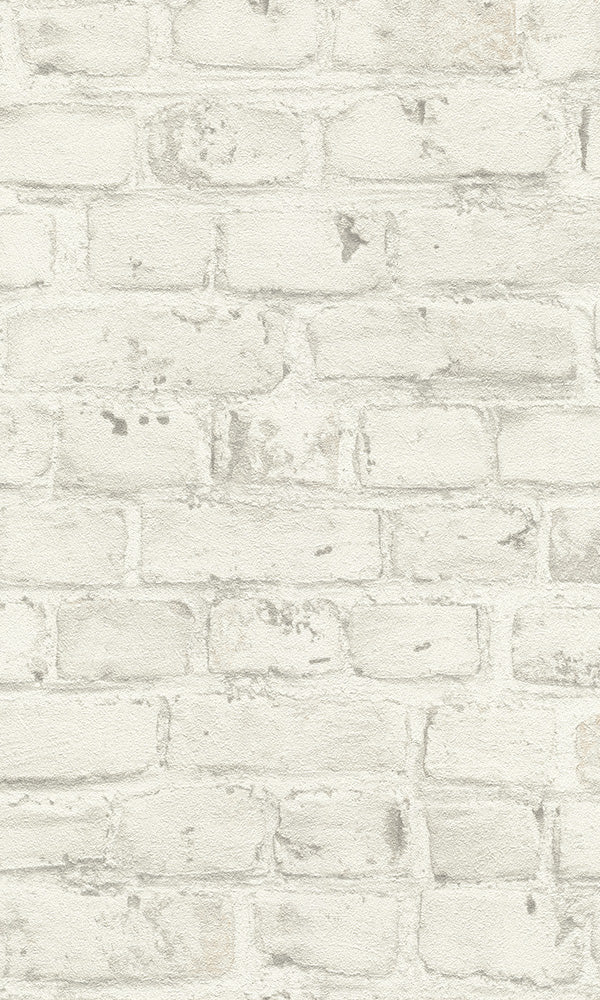 White Classic Faux Brick Wallpaper R6167. Brcik wallpaper
